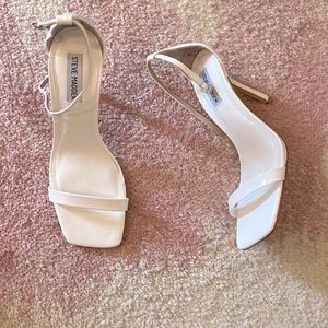 White, Steve Madden strappy sandals. Size 10, worn once.